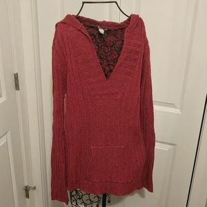 Pink sweater with hood